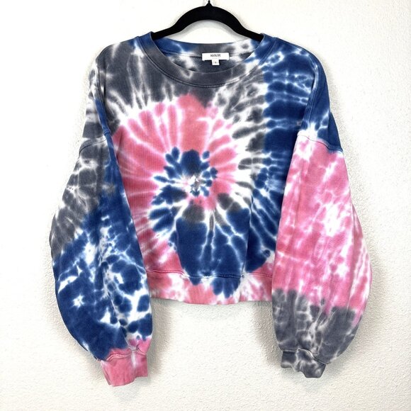 AGOLDE Tie Dye Sweatshirt Pink Blue Crewneck Pullover Women’s Sz Small Casual - Picture 3 of 10